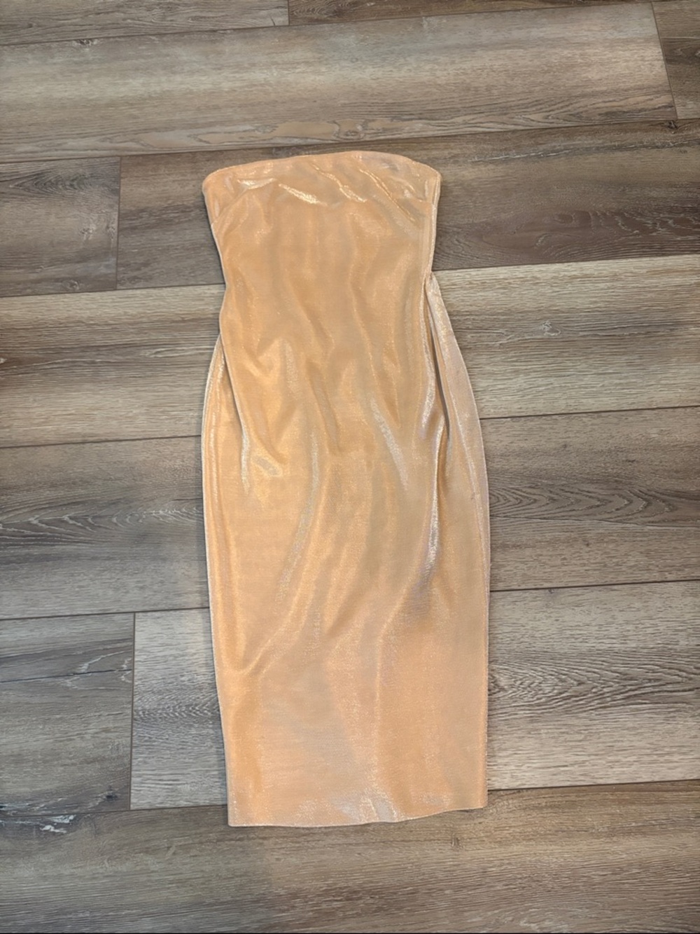 House of CB Strapless Shimmering Midi Dress